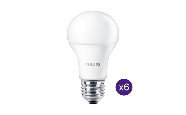 Kit 6 lampadine LED Philips - Goccia 5,5W (40W) - E27 - Luce Calda